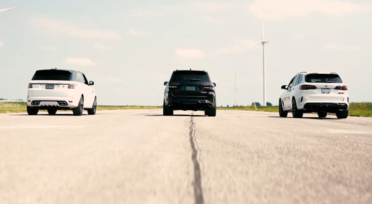 BMW X5 M Competition, Jeep Grand Cherokee Trackhawk, Range Rover Sport SVR